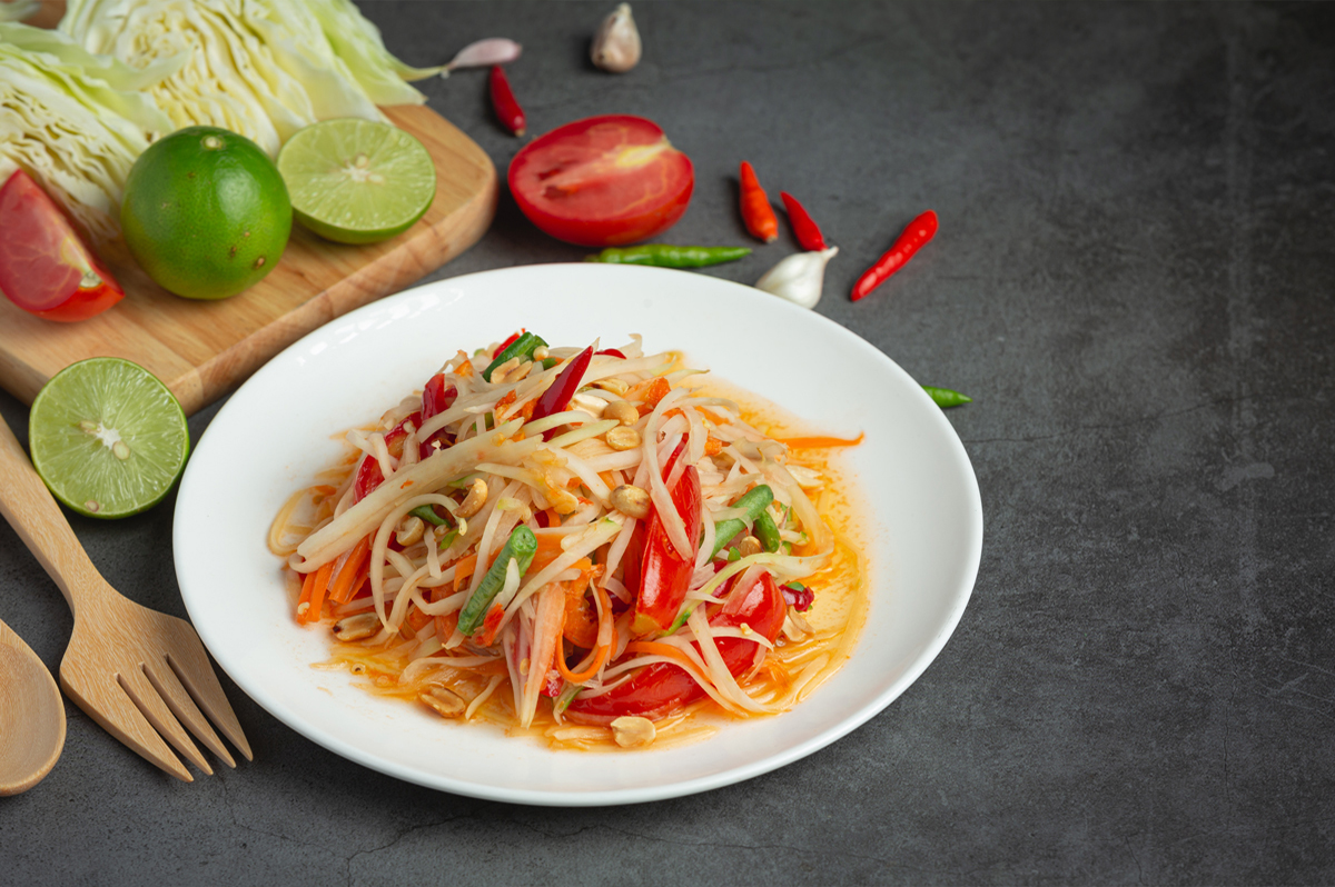 Papaya salad Som Tum Thai